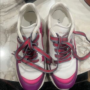 Valentino Women's White and Purple Sneakers